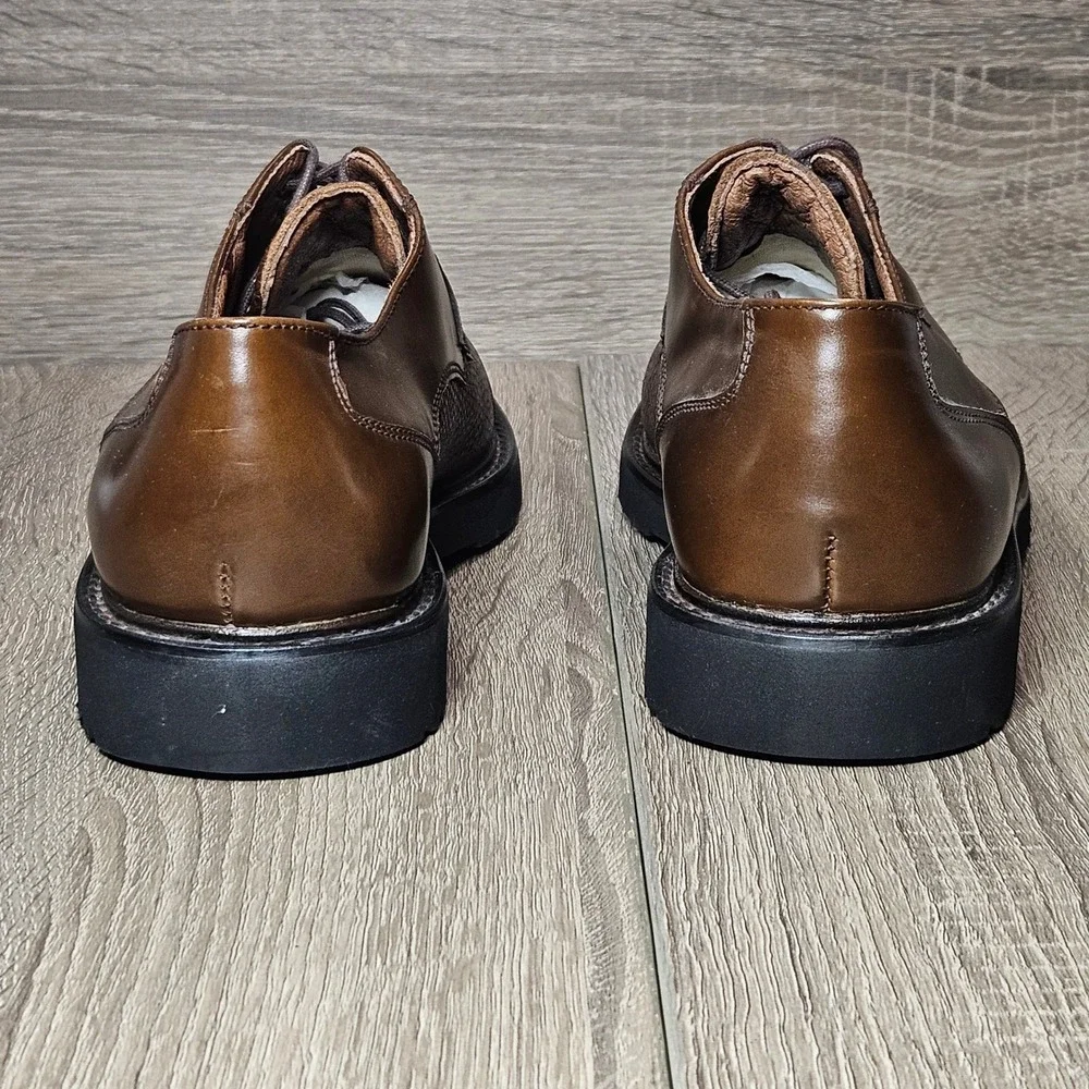 Florsheim FLS Mens Brown Leather Cap Toe Lug Sole Derby Shoes 73197 Size 7.5 M